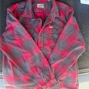 Orvis Red and Gray Plaid Shirt